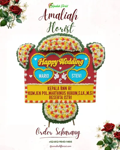 Karangan Papan Bunga Pernikahan di Kahuripan